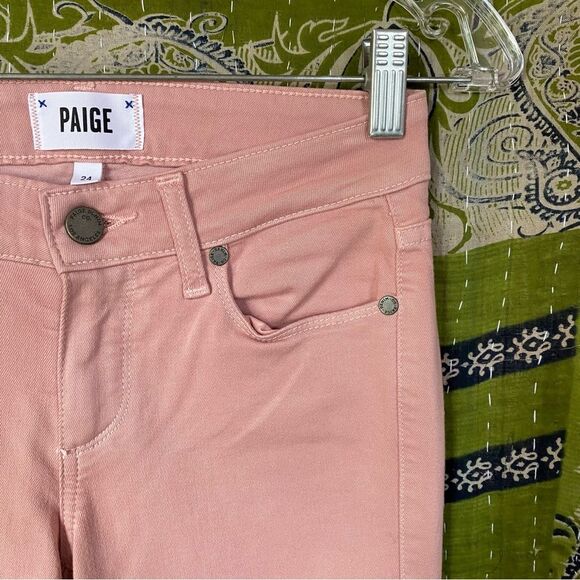NWT PAIGE Soft Pink Verdugo Ultra Skinny Ankle Pants Size 24 - Picture 4 of 14